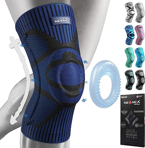 NEENCA Kniestütze, Komprimierte Kniebandage mit Patella Gel Pads & Feder Seitenstabilisatoren, Medizinischer Knieschützer für Laufen, Meniskusriss, Arthritis, Gelenkschmerzlinderung, ACL, Erholung