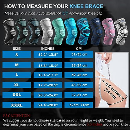 NEENCA Kniestütze, Komprimierte Kniebandage mit Patella Gel Pads & Feder Seitenstabilisatoren, Medizinischer Knieschützer für Laufen, Meniskusriss, Arthritis, Gelenkschmerzlinderung, ACL, Erholung
