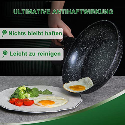 Scheffler Pfannenset, Pfanne 20/24/28 cm,Bratpfanne,Pfannen,beschichtete Pfanne,Pfanne Induktion mit Antihaft-Beschichtung,geeignet für alle Herdarten