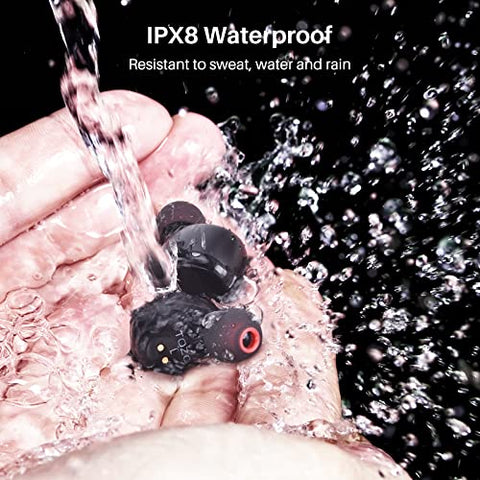 TOZO T6 Bluetooth Kopfhörer Kabellos In Ear Kopfhörer Touch Control mit Kabellosem Ladecase, IPX8 Wasserdicht Ohrhörer Bluetooth, Integriertem Mikrofon, Premium-Tiefbass Ohrhörer für Sport