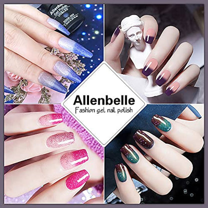 Allenbelle Thermo UV Nagellack mit abgetrenntem Decklack Basislack 7,3 ml 7