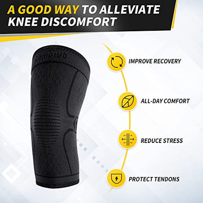CAMBIVO 2 x Kniebandage Damen Männer, Bandage Knie für Laufen, Wandern, Joggen, Sport, Volleyball, Knieschützer hilfreich Erholung bei Meniskusriss, ACL und Arthritis