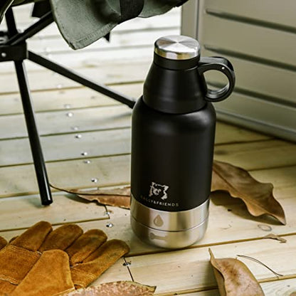 SALLY&FRIENDS Wasserflasche 950ml mit Zwei Näpfen aus Edelstahl,Isoliert, für Unterwegs und Reisen, Hundenapf, Trinkflasche,Thermosflasche,Hundezubehör, Welpentraining