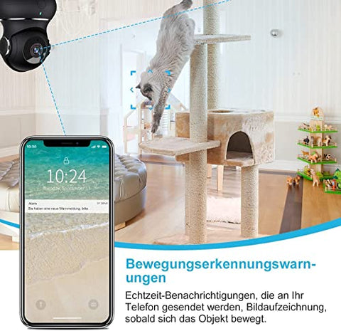 Little elf Überwachungskamera, [2023 Neu] Babyphone mit Kamera mit Bewegungserkennung, Nachtsicht, Zwei-Wege-Audio, 360 Grad Kamera Überwachung Innen, 1080P WLAN Kamera, Hunde Kamera mit APP, Alexa