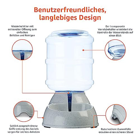 Amazon Basics Futter- und Wasserspender für Haustiere, Tränke, Größe S