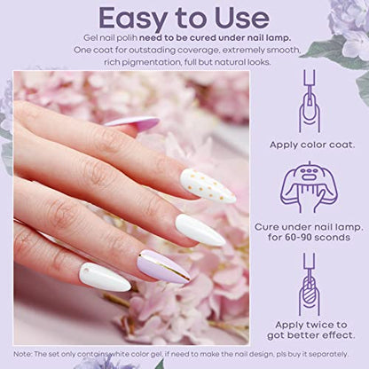Modelones UV Nagellack Weiß, 15ml 1Pc Gel Shellac Gellack für UV/LED Nagellampe Soak Off Langlebige French Maniküre gelnägel All-MatchStil, Salon & Heimgebrauch Nail Art DIY