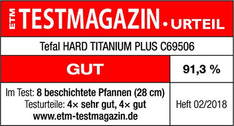 Tefal C69506 Hard Titanium Plus Pfanne | 28 cm | antihaftbeschichtet | Aluminium | schwarz