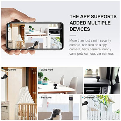 Mini Kamera 4K HD Mini Überwachungskamera Live Übertragung Handy APP Für Innen WLAN Videoüberwachung Mit Akku Kleine WiFi Babyphone sicherheitskamera Kompakte Haustierkamera Bewegungsmelder Nachtsicht