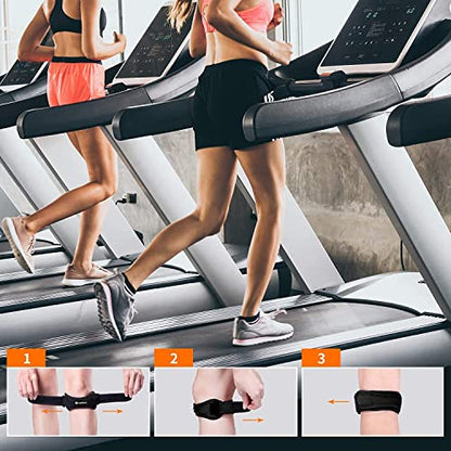 CAMBIVO 2 x Patella Kniebandage, Patellasehnenbandage, Verstellbare Bandage Knie für Damen und Männer beim Sport, Wandern, Fitness, Baseball, Volleyball
