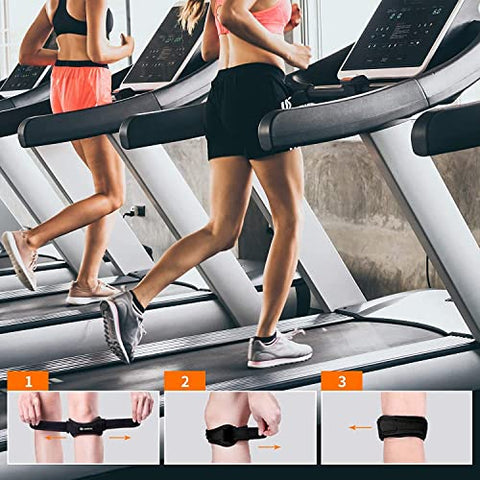 CAMBIVO 2 x Patella Kniebandage, Patellasehnenbandage, Verstellbare Bandage Knie für Damen und Männer beim Sport, Wandern, Fitness, Baseball, Volleyball