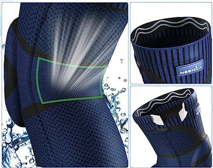 NEENCA Kniestütze, Komprimierte Kniebandage mit Patella Gel Pads & Feder Seitenstabilisatoren, Medizinischer Knieschützer für Laufen, Meniskusriss, Arthritis, Gelenkschmerzlinderung, ACL, Erholung