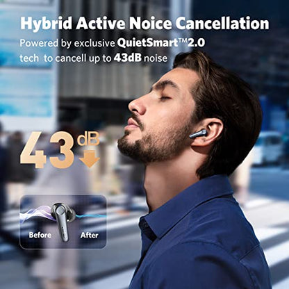 EarFun Air Pro 3 Bluetooth Kopfhörer In Ear, 43dB Hybrid Aktive Noise Cancelling Kopfhörer Kabellos, HiFi Sound Qualcomm aptX Adaptive, 6 Mikrofone CVC 8.0 Anrufe, Multipoint, 45H Akku, App Steuerung