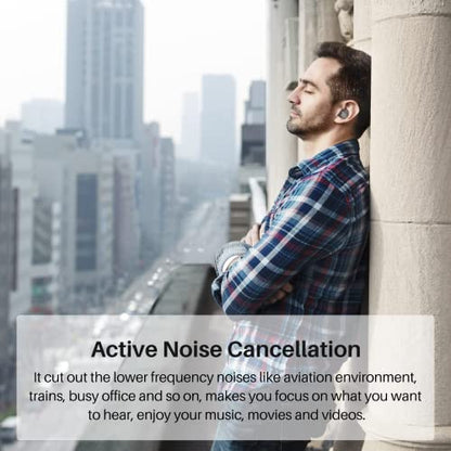 TOZO NC9 2023 Version Bluetooth Kopfhörer, Kopfhörer Kabellos mit Hybrid Aktiver Geräuschunterdrückung, Bluetooth 5.3 Ohrhörer, Stereo In-Ear Kopfhörer mit Immersivem Klang, 3 Mikrofonen Matt Schwarz