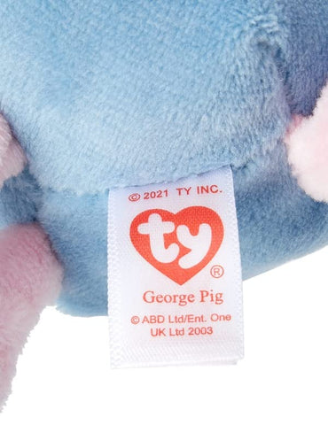 TY George Plüschtier, weicher Teddy für Kinder, sammelbares Baby-Stofftier, hochwertige, kuschelige Geschenkidee für Jungen und Mädchen, 15 cm, Rosa