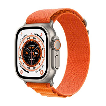 Apple Watch Ultra (GPS + Cellular, 49mm) Smartwatch - Titangehäuse, Alpine Loop Orange - Medium. Fitnesstracker, präzisesGPS, Aktionstaste, extra Lange Batterielaufzeit, helleres Retina Display