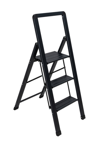 Alu-Smart Klapptrittleiter 3-stufig schwarz