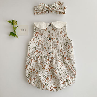 Cotton Body with Floral Print and headband