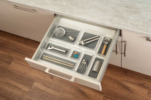 Schubladeneinsatz, transparent/grau