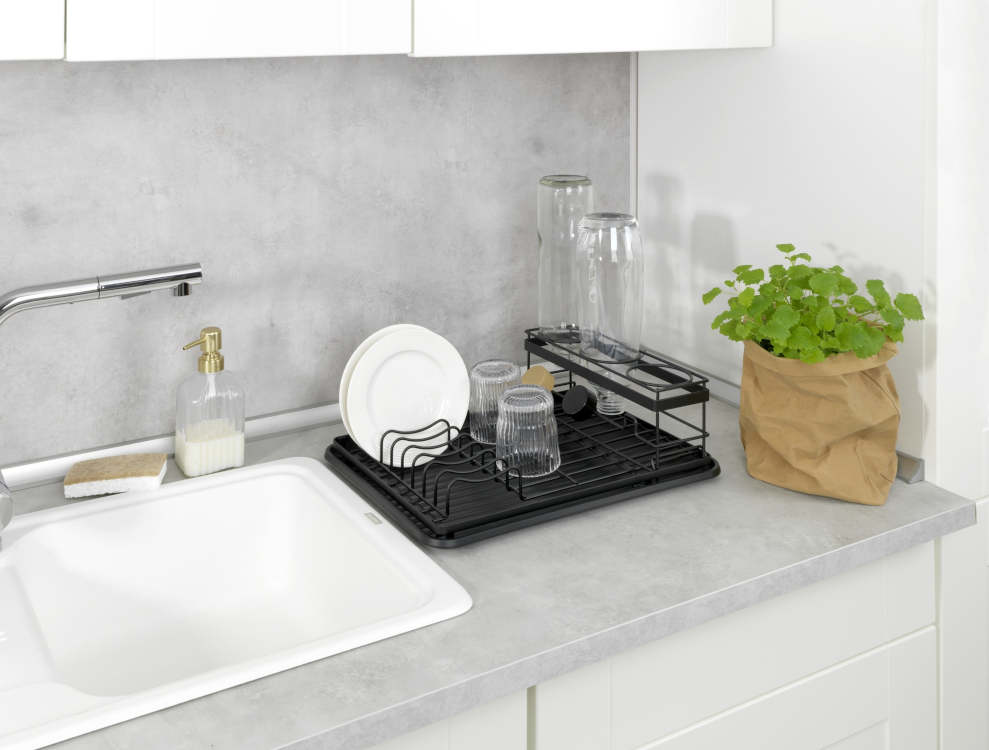 Geschirrabtropfer Amy mit Flaschenhalter