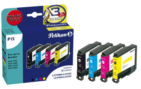 Pelikan Tintenset Brother LC-970 BK, C, M, Y