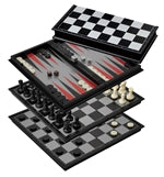 Schach-Backgammon-Dame-Set - Feld 37 mm