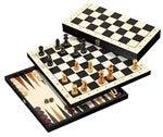 Schach-Backgammon-Dame-Set - Feld 44 mm