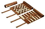 Reise-Schach-Backgammon-Dame-Set - Kunstleder