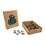 Artefakt Holzpuzzle 2 in 1 Pfau, 132 Teile