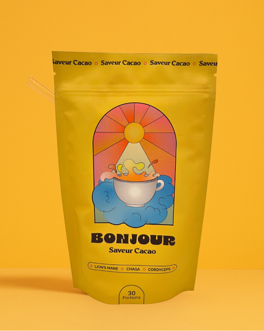 Hallo – Cacao-Pilz-Elixier | Koffeinfrei • 2200mg Extrakte • Vegan • 🇩🇪 Hergestellt in Frankreich