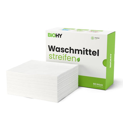 BiOHY Waschmittelstreifen 60 Stück – Nachhaltig, Biologisch Abbaubar & Platzsparend