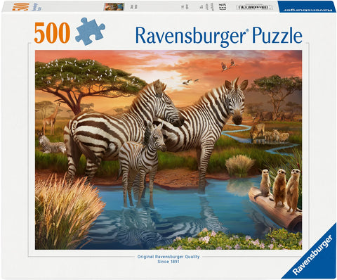 Puzzle Zebras am Wasserloch