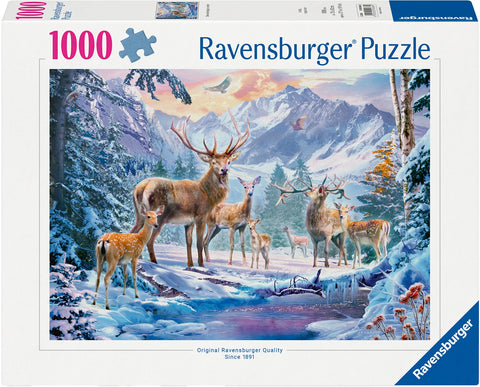 Puzzle Rehe und Hirsch im Winter