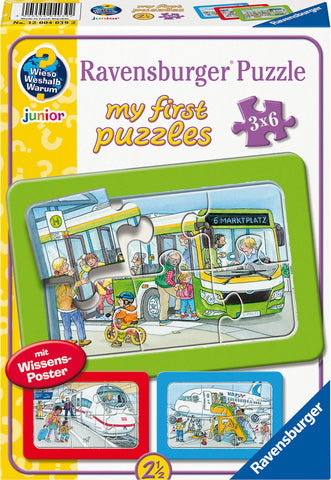 Puzzle Unterwegs mit Bus, Bahn