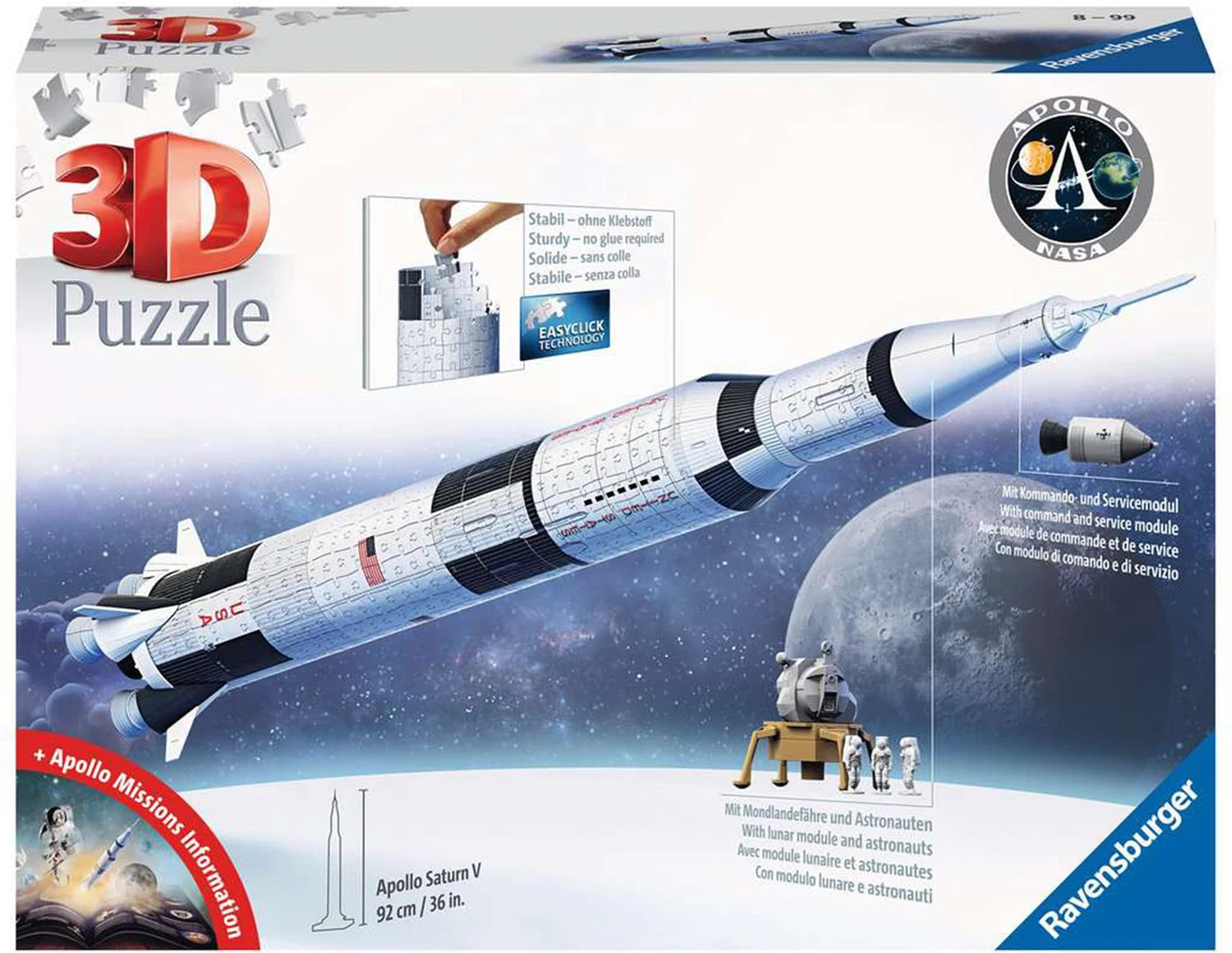 Puzzle 3D Apollo Saturn V Rakete