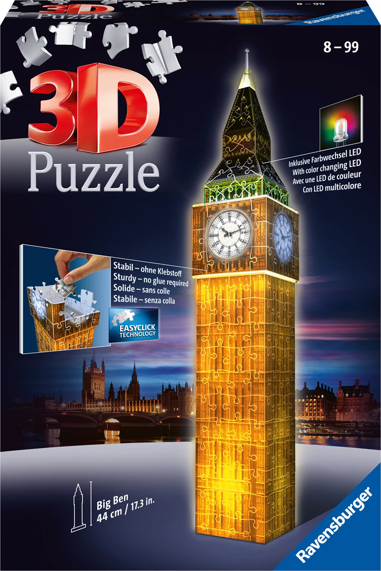 Puzzle 3D Big Ben bei Nacht