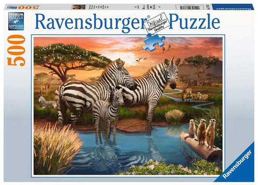 Puzzle Zebras am Wasserloch