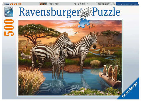 Puzzle Zebras am Wasserloch