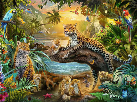 Puzzle Leopardenfamilie im