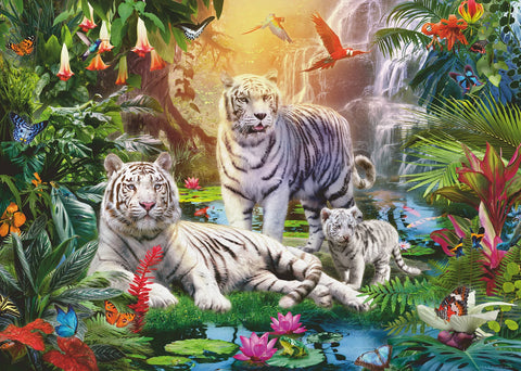 Puzzle Familie Weisse Tiger