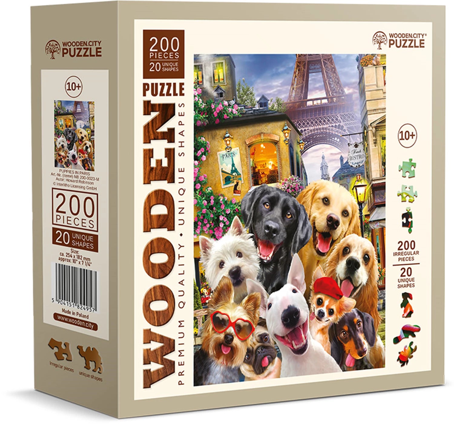 Puzzle Holz M Puppies in Paris