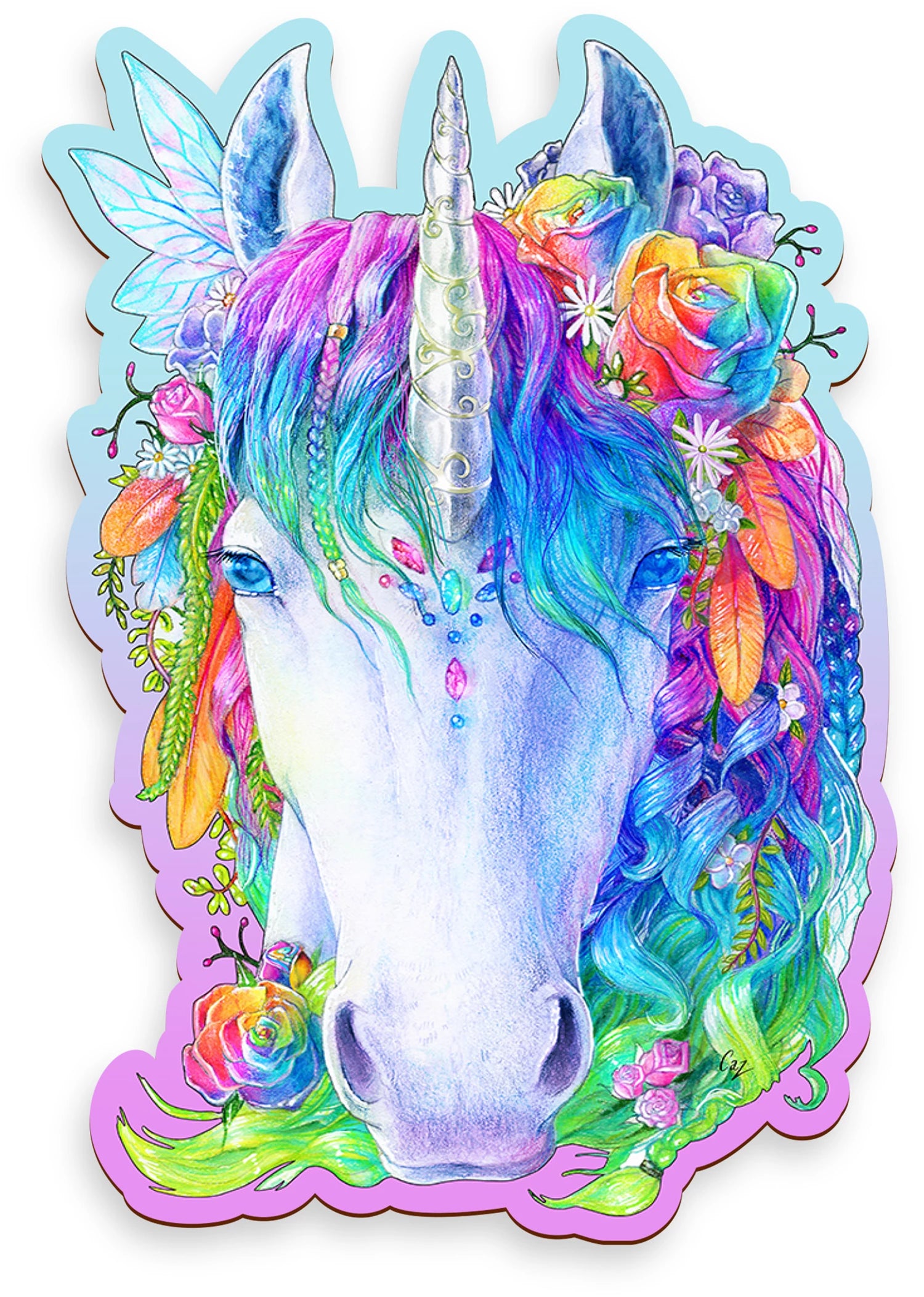 Puzzle Holz M Stylish Unicorn