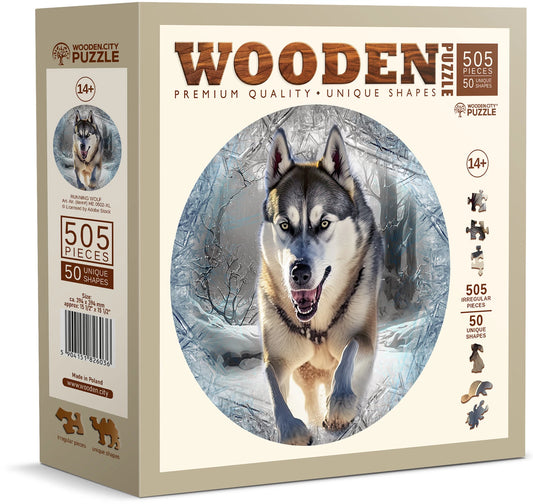 Puzzle Holz XL Running Wolf