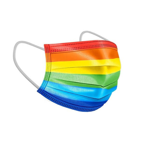 OP-Maske Regenbogen – 50 Stück, BFE ≥ 98 %, TÜV & CE