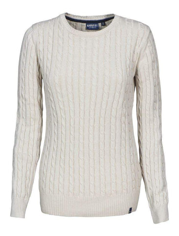 TREADVILLE - Damen Stickpulli mit Zopfmuster & Rundhalsausschnitt