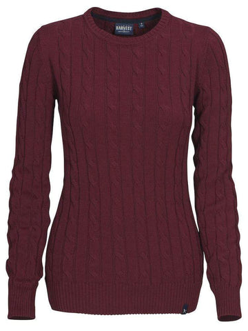 TREADVILLE - Damen Stickpulli mit Zopfmuster & Rundhalsausschnitt