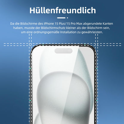 NEW'C 3 Stück, Panzer Schutz Glas für iPhone 16 Plus, iPhone 15 Pro Max, iPhone 15 Plus (6,7 Zoll), Frei von Kratzern, 9H Härte, HD Displayschutzfolie, 0.33mm Ultra-klar, Ultrabeständi