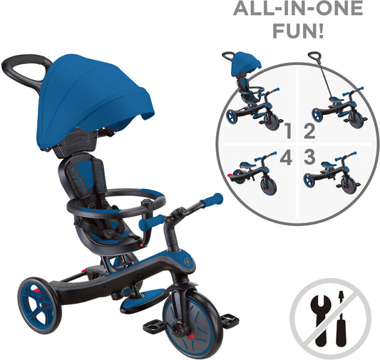 Globber Laufrad / Dreirad | Trike Explorer 4 in 1 | Royal blau