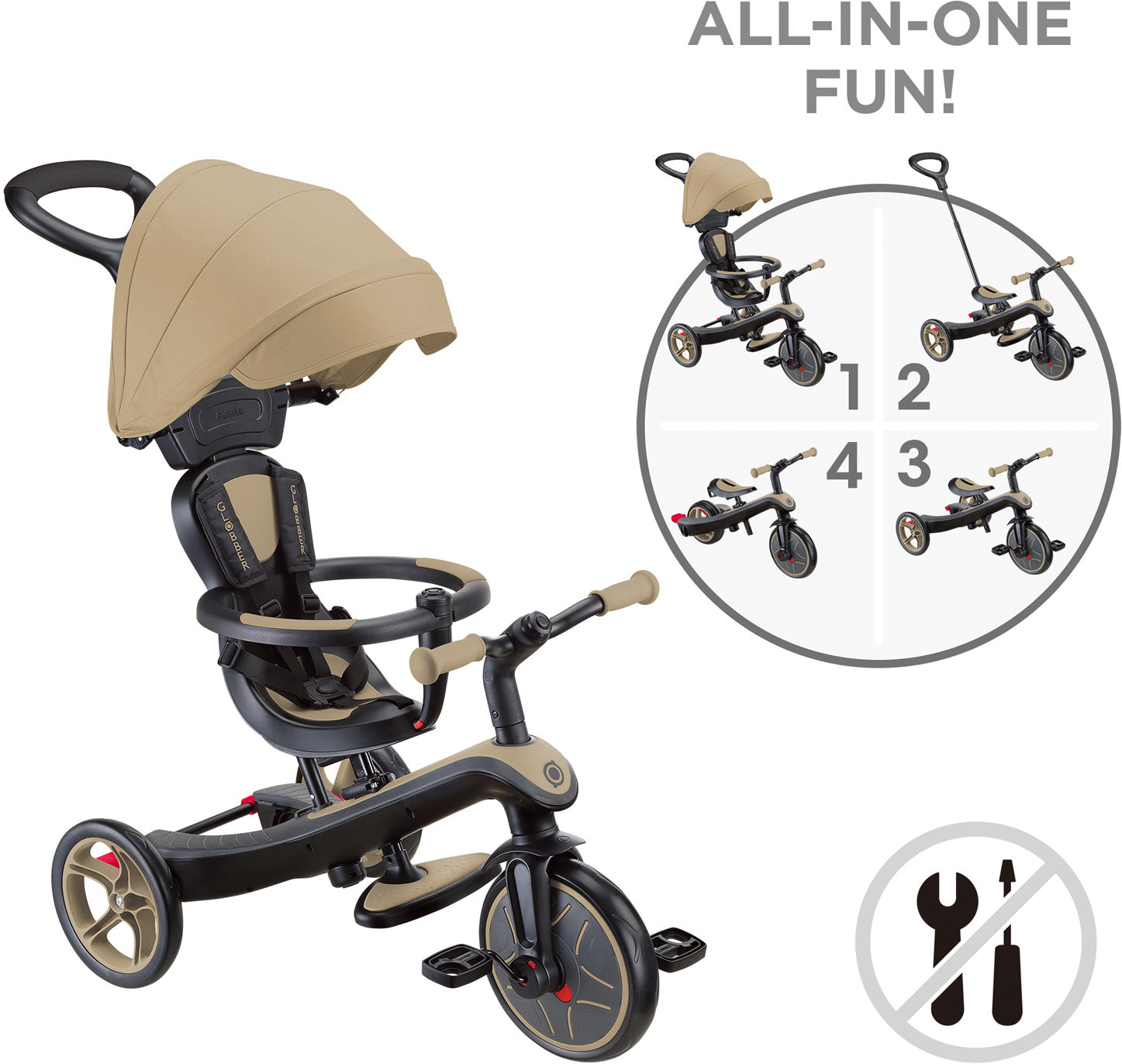 Globber Laufrad / Dreirad | Trike Explorer 4 in 1 | Sand
