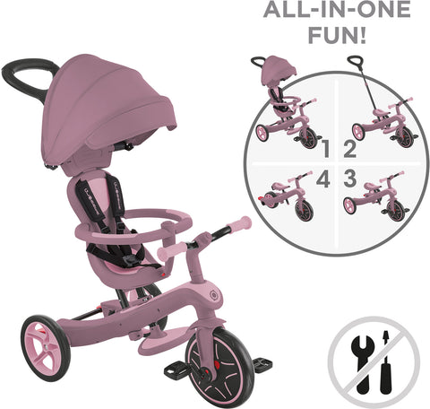 Globber Laufrad / Dreirad | Trike Explorer 4 in 1 Ecologic | Berry