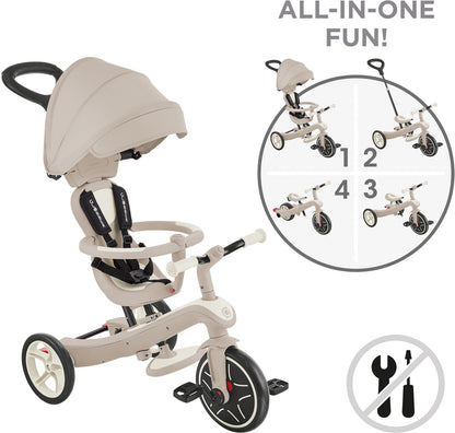 Globber Laufrad / Dreirad | Trike Explorer 4 in 1 Ecologic | Coconut